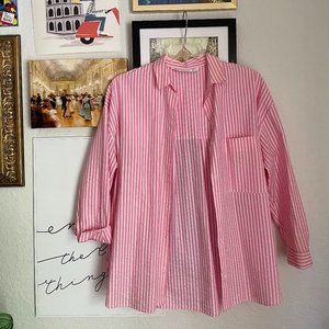 Pink and White Stripe Button Down